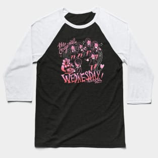 Vintage girl wednesday Baseball T-Shirt